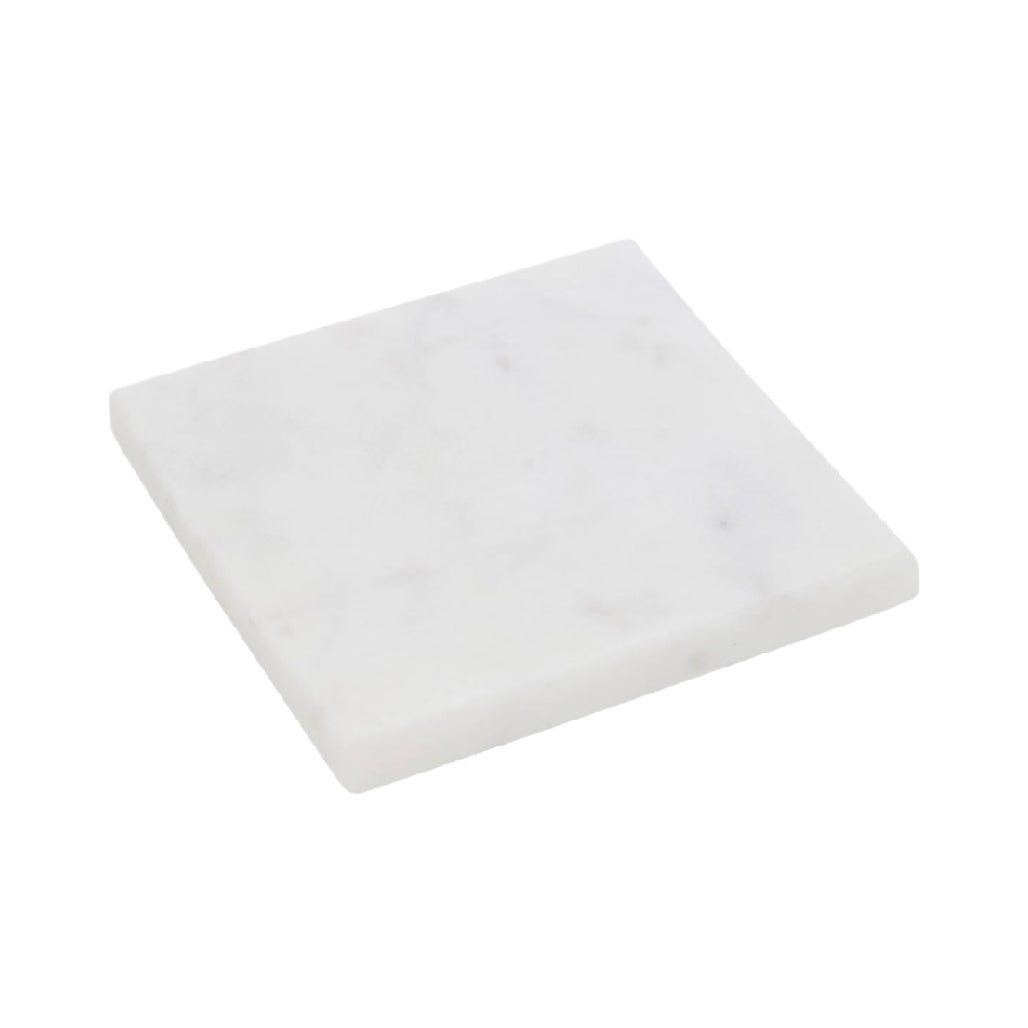 Square Marble Coaster - Premium White Stone Drink Mat
