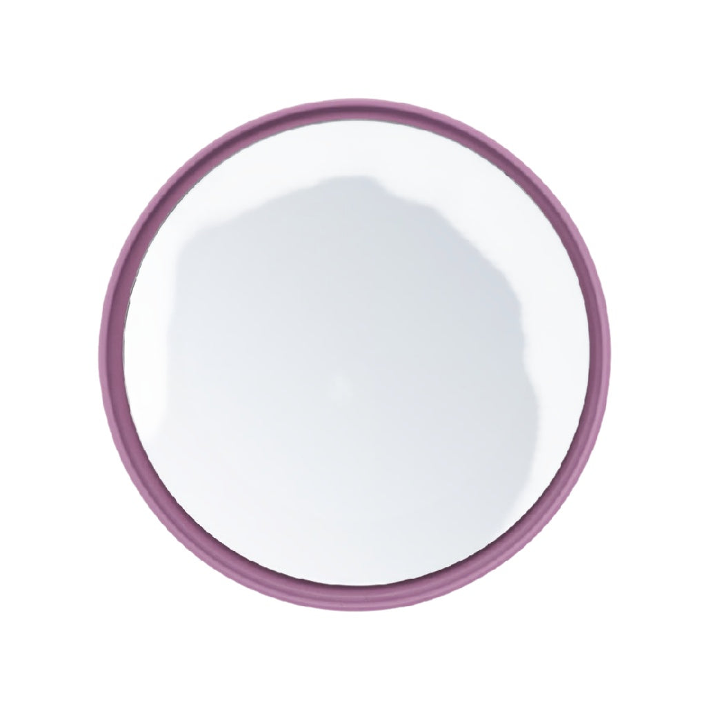 Round Wall Mirror with Purple Frame - Modern Home Decor Accent