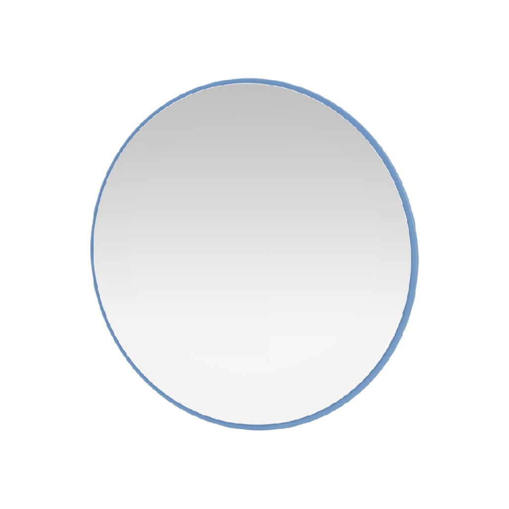 Round Wall Mirror with Blue Frame - Modern Home Décor