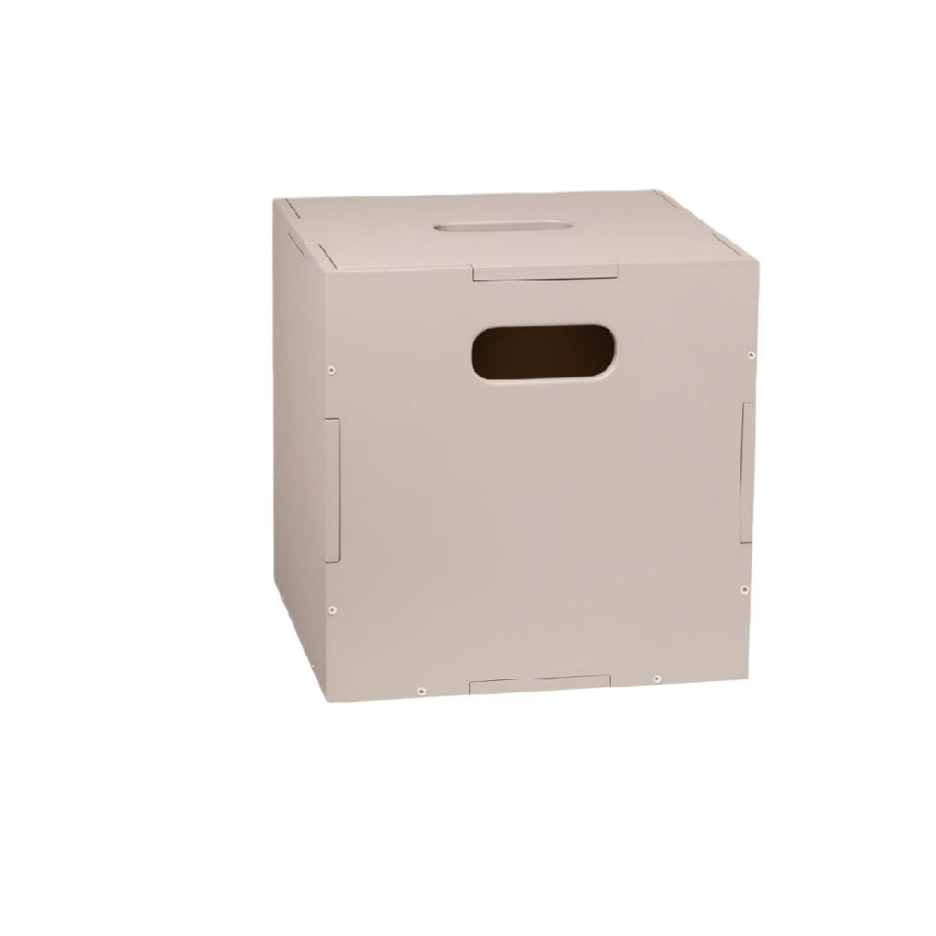 Versatile Beige Storage Cube with Handle - Durable and Stylish Organizer for Home or Office