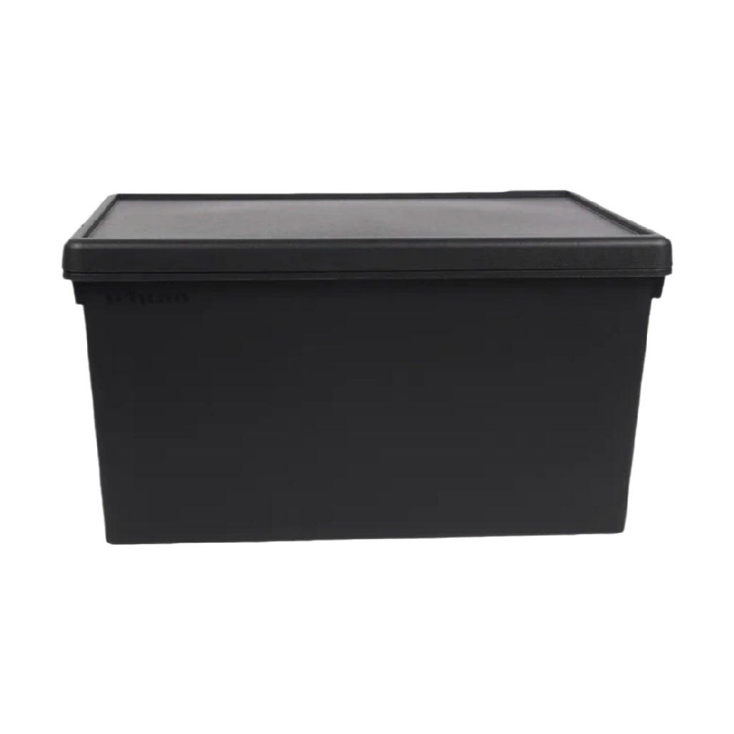 Durable Black Storage Bin with Lid – Versatile Organizing Solution