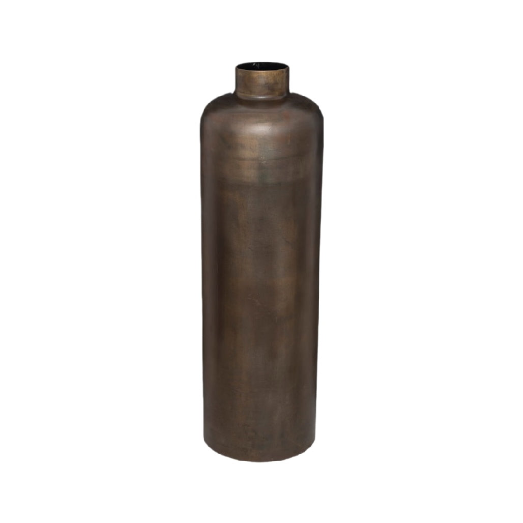 Elegant Bronze Metal Vase - Tall Decorative Centerpiece for Home Décor