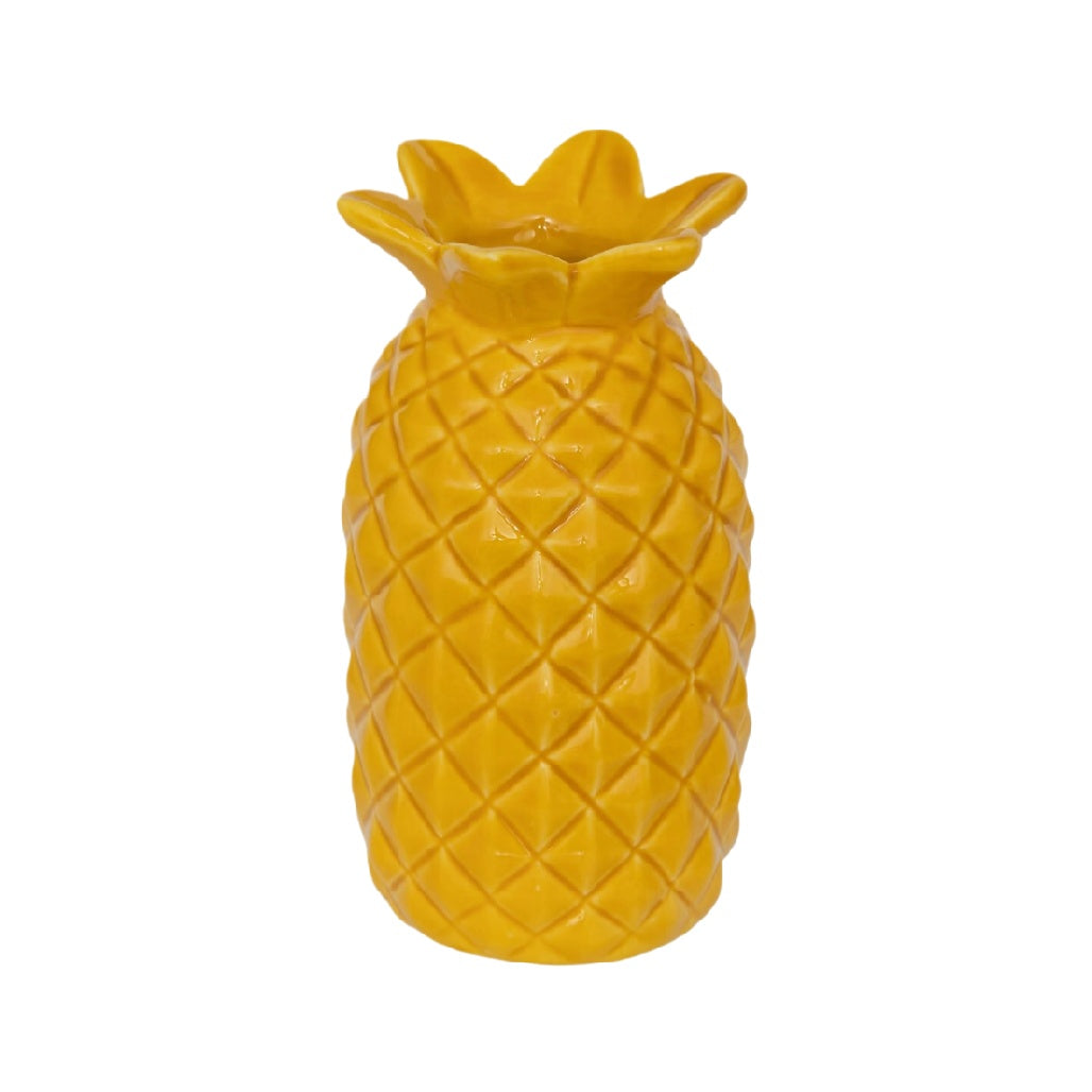 Yellow Pineapple Shaped Ceramic Vase**